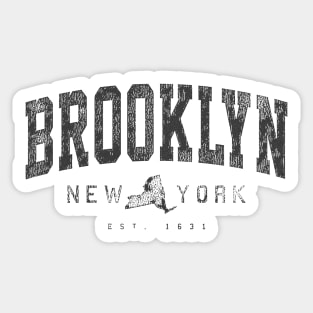 Brooklyn NY Arched Distressed Retro Print Sticker